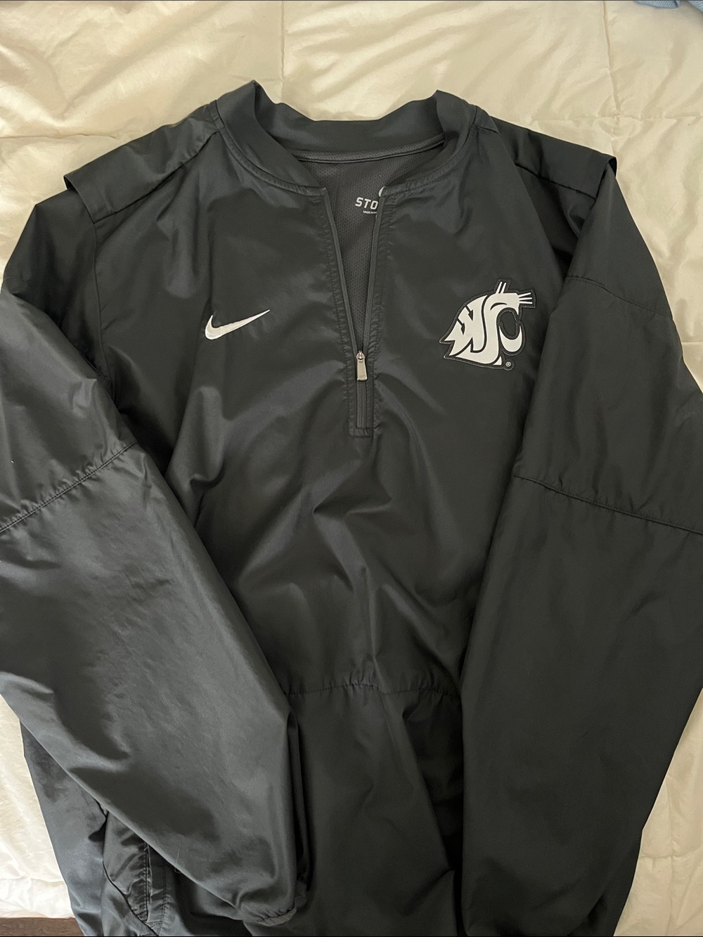 Nike Black Washington State Cougars Half-Zip Windbreaker